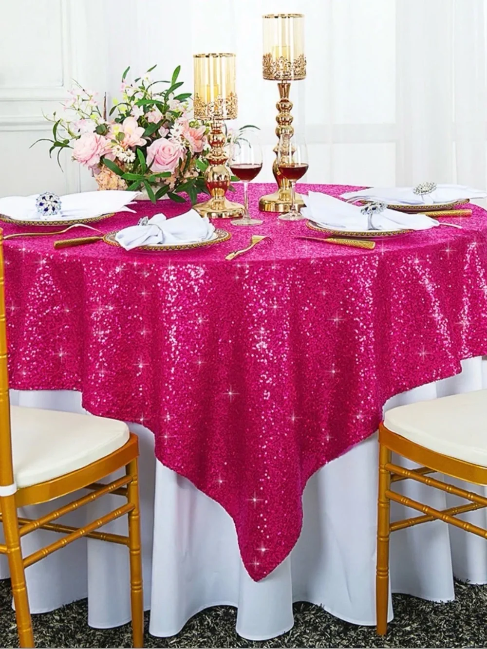Pink Sequin Tablecloth - Sparkling Dining Accent